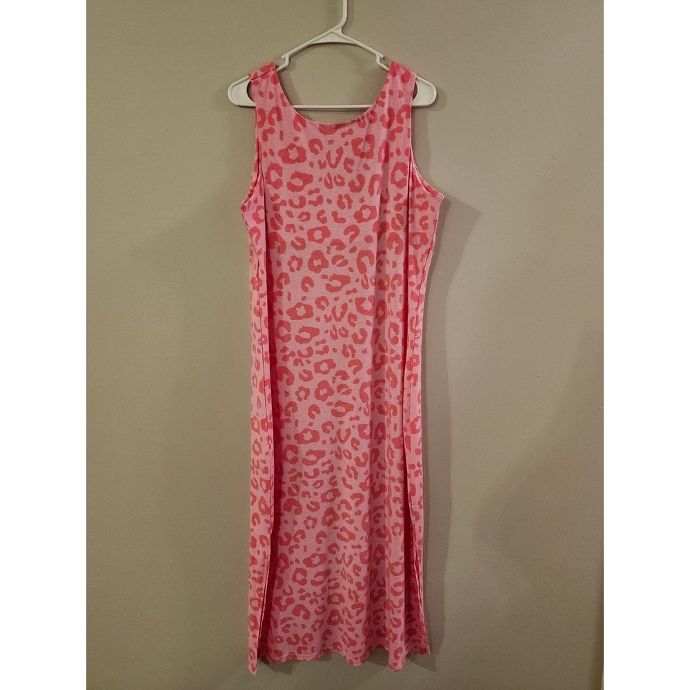 Boutique Brand Cheetah Sleeveless Print Maxi Dress  Women's Size‎ XL Pink